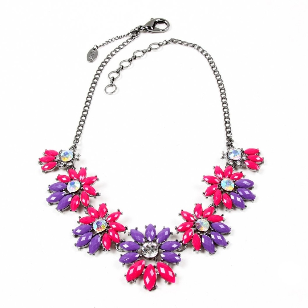 Fuchsia & Pink Austrian Crystal Daisy Statement NK